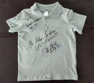 Shirt Parts Name: Easy Overview with Size Chart Guide a white polo shirt on the table